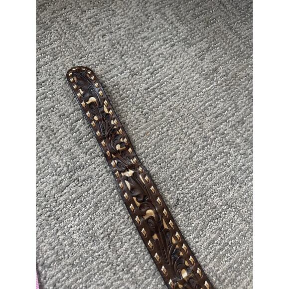 Justin tooled design belt womens - Picture 3 of 8